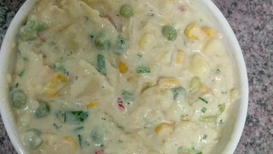 Photo of Pikanter Kartoffelsalat mit viel knackigem Gemüse