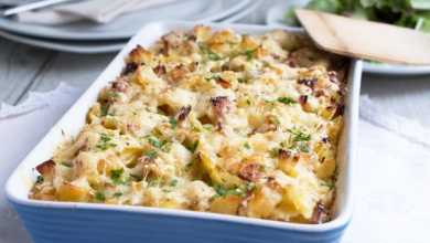 Photo of Überbackene schinkenfleckerl mit grünem salat