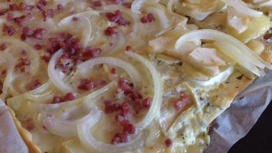 Photo of Flammkuchen mit Ziegenkäse, Rosmarin und Honig