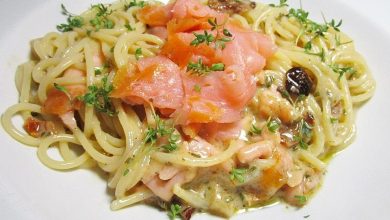 Photo of Tagliatelle mit Räucherlachs und getrockneten Tomaten