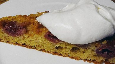 Photo of Kirsch-Amarettini Kuchen mit Mascarpone-Sahne