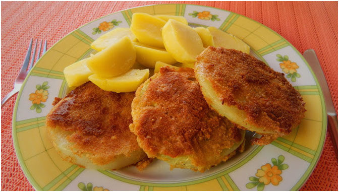 Photo of Kohlrabi paniert und gebraten, mit Kräutersauce