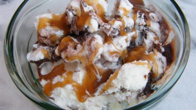 Photo of Stracciatella -Eis und Karamell mit Milch