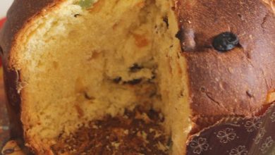 Photo of Panettone mit Bierhefe, Celline-Oliven, kandierten Früchten und Pinienkernen