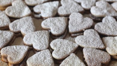 Photo of Mürbeteigherzen mit Haselnusscreme