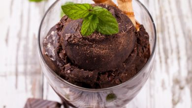 Photo of Einfaches und cremiges veganes Schokoladeneis