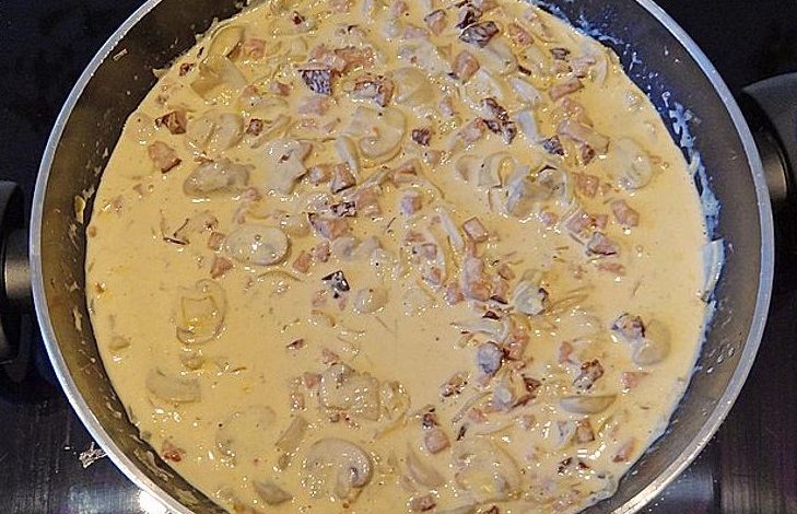 Photo of LEBERKÄS MIT CHAMPIGNON – ZWIEBEL – SAHNE – SOSS