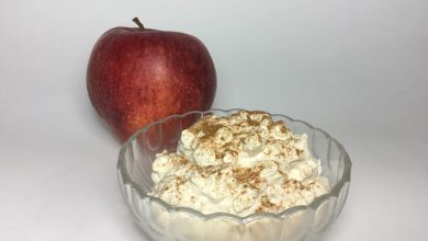 Photo of Weihnachtliches Fitness Dessert Apfel-Zimt-Magerquark