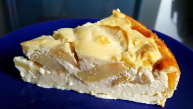 Photo of Bodenloser low carb Käsekuchen mit Äpfeln