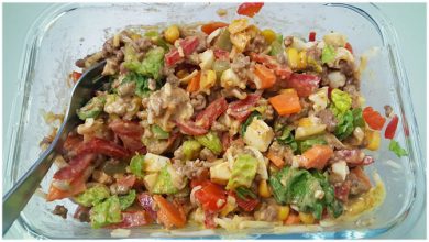 Photo of Bunter Salat mit Hack und Käse, schnell und leicht zu machen