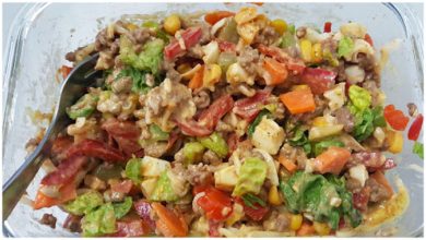 Photo of Bunter Salat mit Hack und Käse