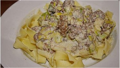 Photo of Tagliatelle mit Käse und Hackfleisch
