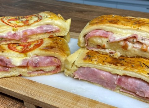 Photo of Blätterteig Strudel mit Schinken und Käse