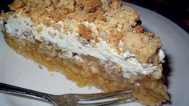 Photo of Apfel Nusskuchen mit Vanillepudding