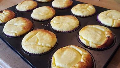 Photo of Käsekuchen Muffins gefüllt mit Vanillepudding