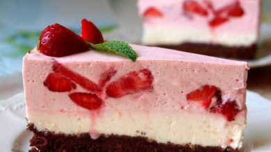 Photo of Quark-Sahne-Erdbeertorte ohne Backen