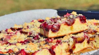 Photo of Blitzschneller Blechkuchen mit Pflaumen (oder mit beliebigem Obst)