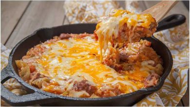 Photo of Reis Hackfleisch Auflauf mit geschmolzenem Käse