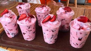 Photo of Erdbeer Dessert mit Joghurt in paar Minuten fertig !