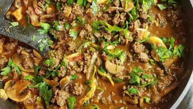 Photo of SCHNELLE HACK-CHAMPIGNON-SAUCE MIT SPAGHETTI À LA GEORGE