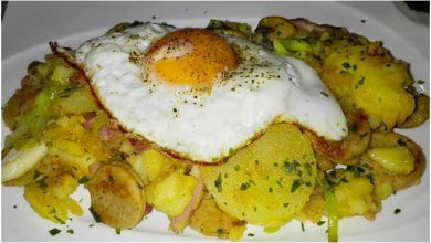 Photo of Bratkartoffeln mit Wurst und Spiegelei, eine Traum Kombination