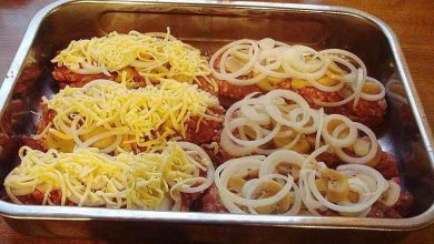 Photo of Sahneschnitzel mit Mett & Käse, überbacken