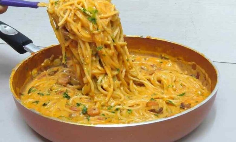 Photo of Champignons Spaghetti aus der Pfanne