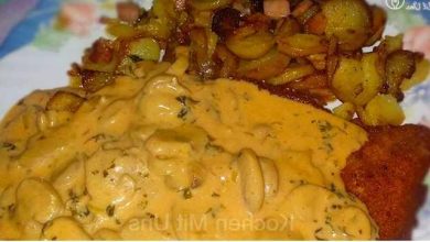 Photo of Bratkartoffeln mit Putenschnitzel in Champignonsoße
