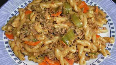 Photo of Curryrahm Nudeln mit Hackfleisch