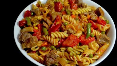 Photo of Gebratene Nudeln mit Gemüse und Fleisch