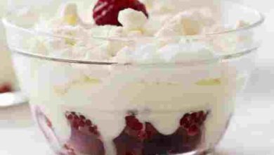 Photo of Schneesturm Dessert mit Himbeeren