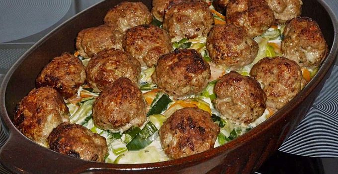 Photo of Kartoffelauflauf mit lauch, hackbällchen und gorgonzola