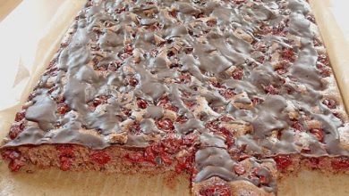 Photo of Schneller Schoko-Kirsch-Blechkuchen