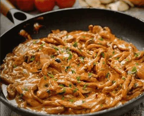 Photo of SCHNITZELSTREIFEN IN SENFSAHNESOSSE, SCHNELLES ABENDESSEN