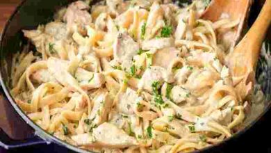 Photo of Nudeln mit Hähnchenbrust in Käsesoße