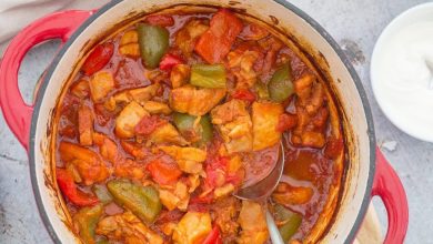 Photo of Gesundes Hähnchen-Paprikagulasch Süß/Sauer