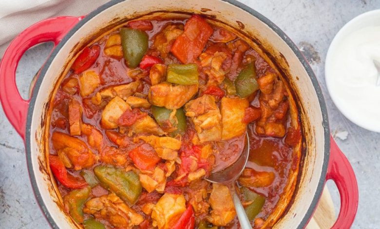 Photo of Gesundes Hähnchen-Paprikagulasch Süß/Sauer