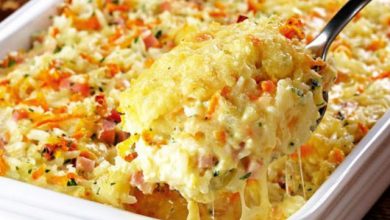 Photo of Gebackener Reis mit leckerer Schinken und Käse