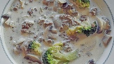Photo of Brokkoli – Käsesuppe mit Hackfleisch und Pilzen