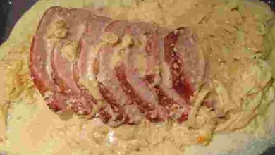 Photo of Honig-Senf Kassler auf Rahm-Zwiebeln