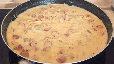 Photo of Würstchen Senf Gulasch mit Penne