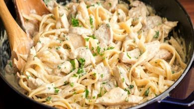 Photo of Pasta Alfredo – Nudeln mit Hähnchenbrust in Käsesoße