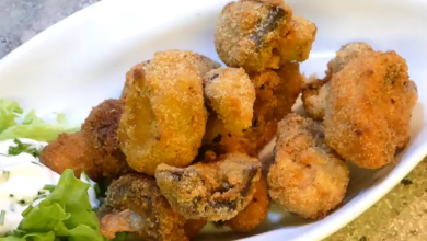 Photo of Panierte Champignons und Kräuterquark