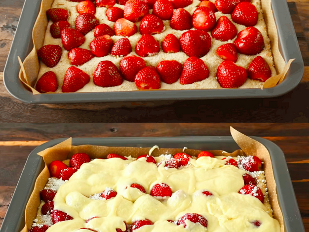 Photo of Erdbeer Blechkuchen