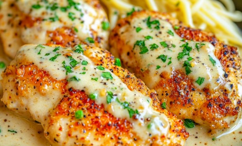 Photo of Spaghetti Hähnchen in Parmesan Knoblauchsauce