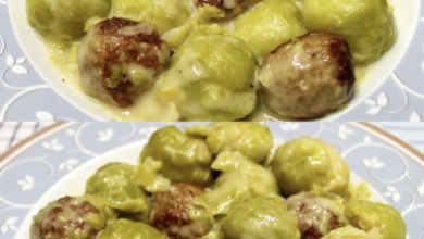 Photo of Rosenkohleintopf mit Hackbällchen