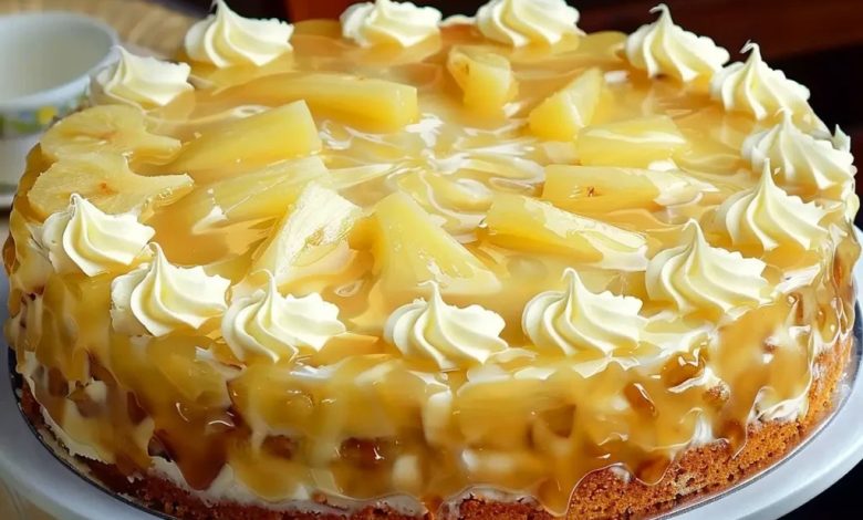 Photo of Ananastorte Rezept mit Nussboden und schneller Mascarpone-Füllung