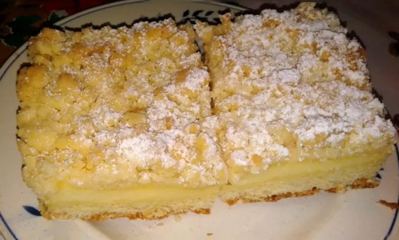 Photo of Streuselkuchen mit Puddingfüllung Rezept